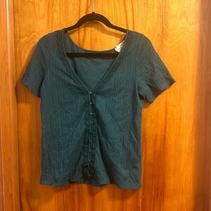 Sézane Maddie Organic Cotton T-Shirt In Emerald Green